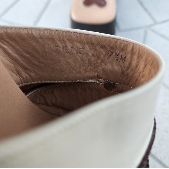 Brighton Billie Brown & Beige Open Toe Slide Leather Sandals 7.5 - Picture 6 of 9